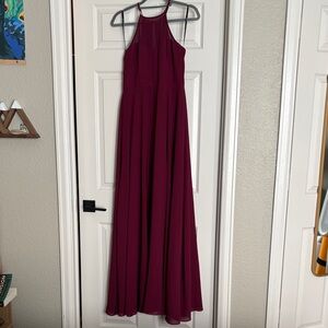 Lulus Burgundy Evening Gown Bridesmaid Dress